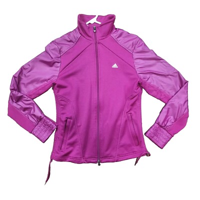 Adidas Womens Windbreaker Jacket M Pink Barbie Y2K Vented