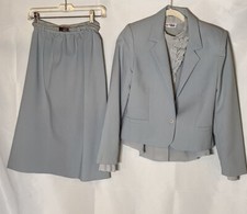 70's Vintage College Town Light Powder Blue 3 Piece Skirt Suit Set With Belt RAD