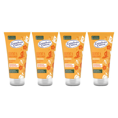 4er Pack Dresdner Essenz Duschgel ''Leicht & Unbeschwert'' 4 x 200 ml Duschbad