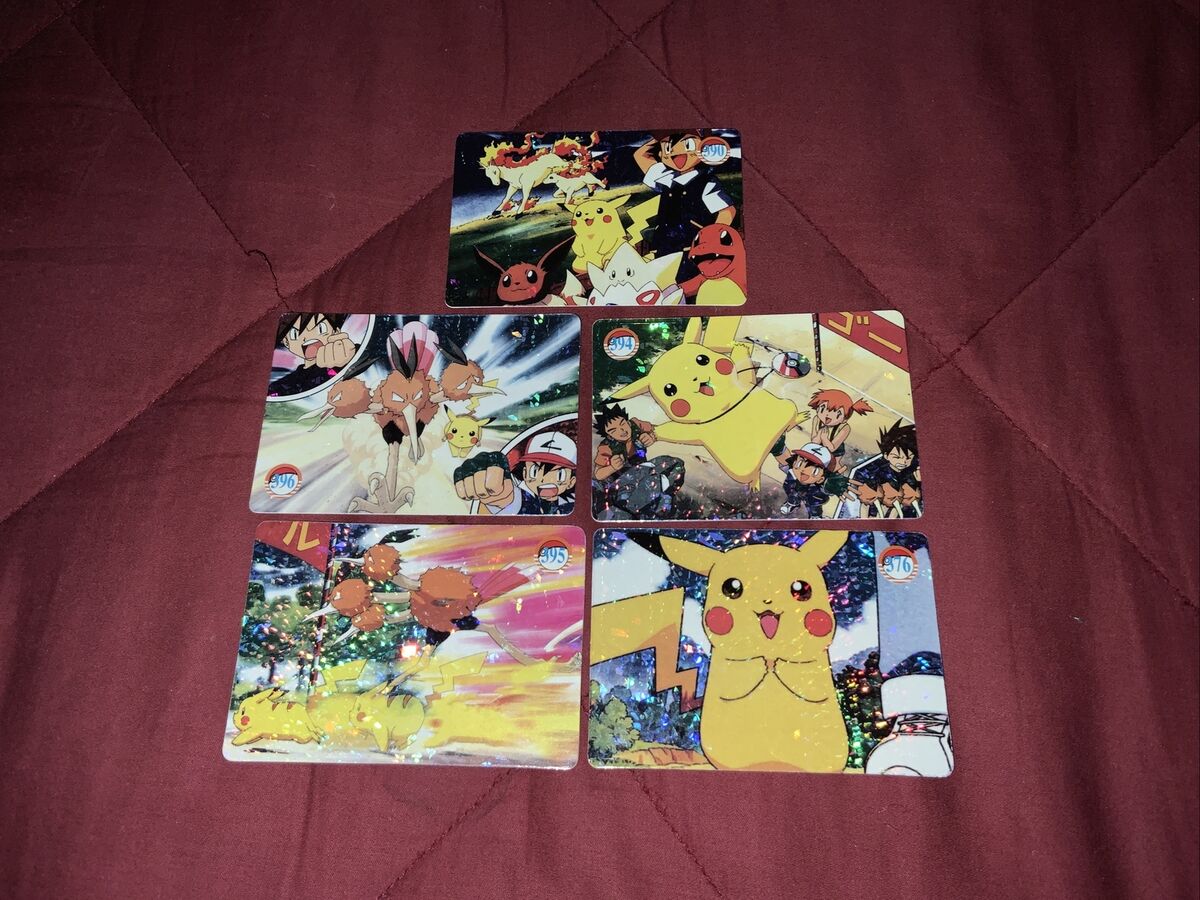 Pikachu Japanese Pokemon Pocket Monsters Vending Prism Holo Sticker Lot (490)