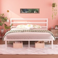 Metal Platform Bed Frame with Headboard and Footboard