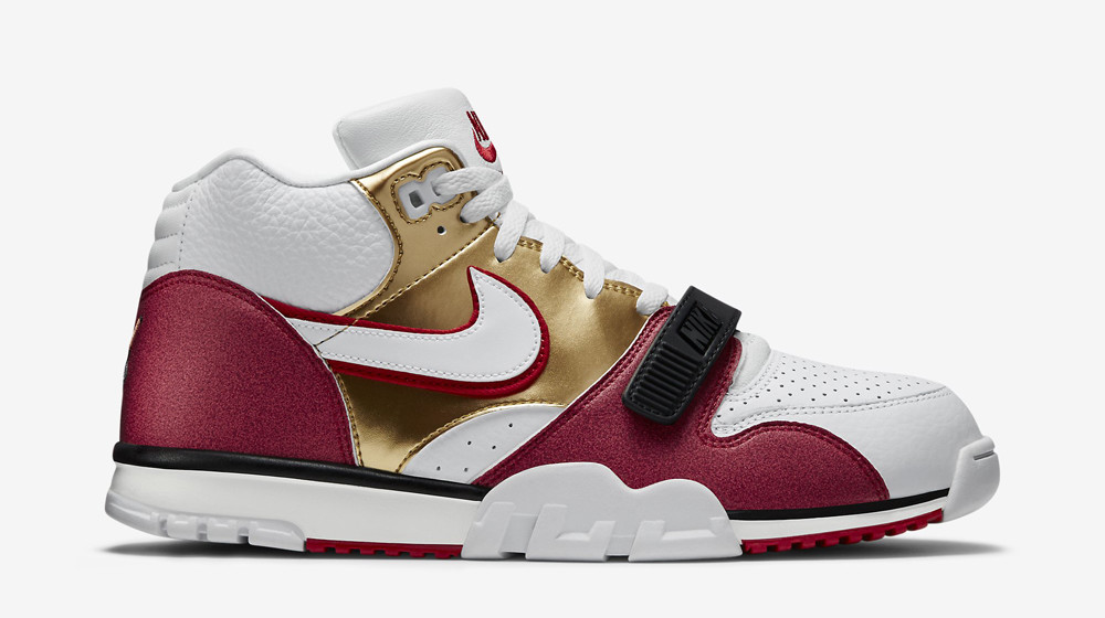 NIKE AIR TRAINER 1 MID PRM QS JERRY RICE 49ers WHITE GOLD Red