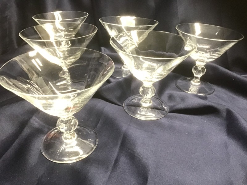 VILCA set of 6 CRYSTAL MARTINI GLASSES made in ITALY COLLEVILCA excellent 