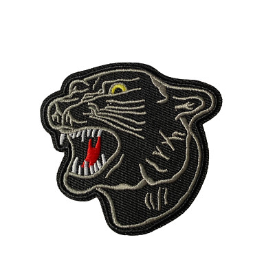 Schwarzer Panther Raubkatze Patch Bügelbild Flicken Aufnäher Aufbügler DIY 7x7,6