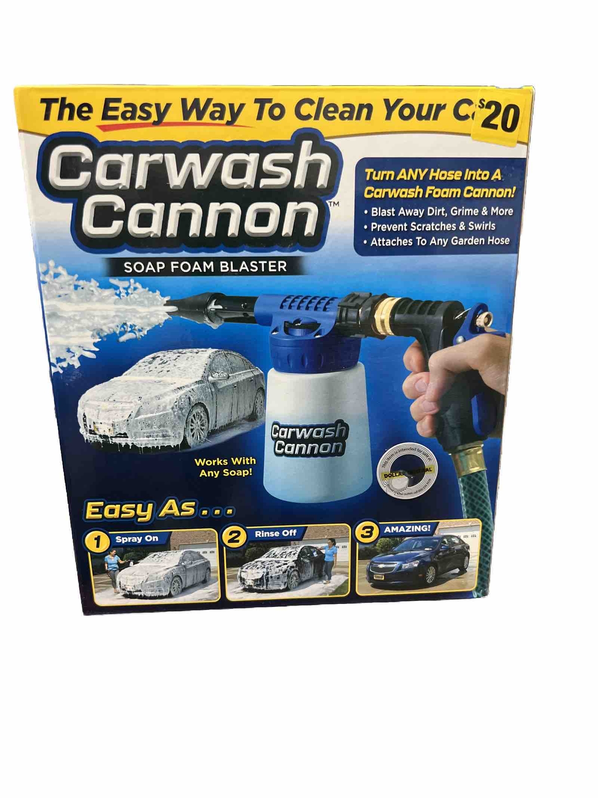 Ontel Car Wash Cannon Foam Blaster Hose Nozzle Spray Gun 735541212208