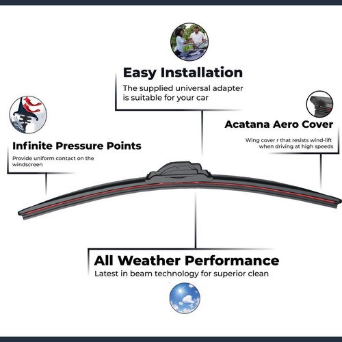 Wiper Blades for Jeep Grand Cherokee WK 2011 - 2023 22" + 21" Front Windscreen - Picture 3 of 11