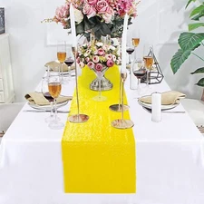 Yellow Table Runner Sequin Table Runner 12x108-Inch Yellow Shiny Glitter Tabl...