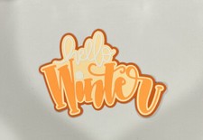 Hello Winter Scrapbook Title Handmade Paper Pieced Die Cut