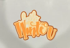 Hello Winter Scrapbook Title Handmade Paper Pieced Die Cut