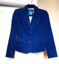 Ness Fitted Blue Corduroy Dundee Blazer Jacket Uk 10 Vgc