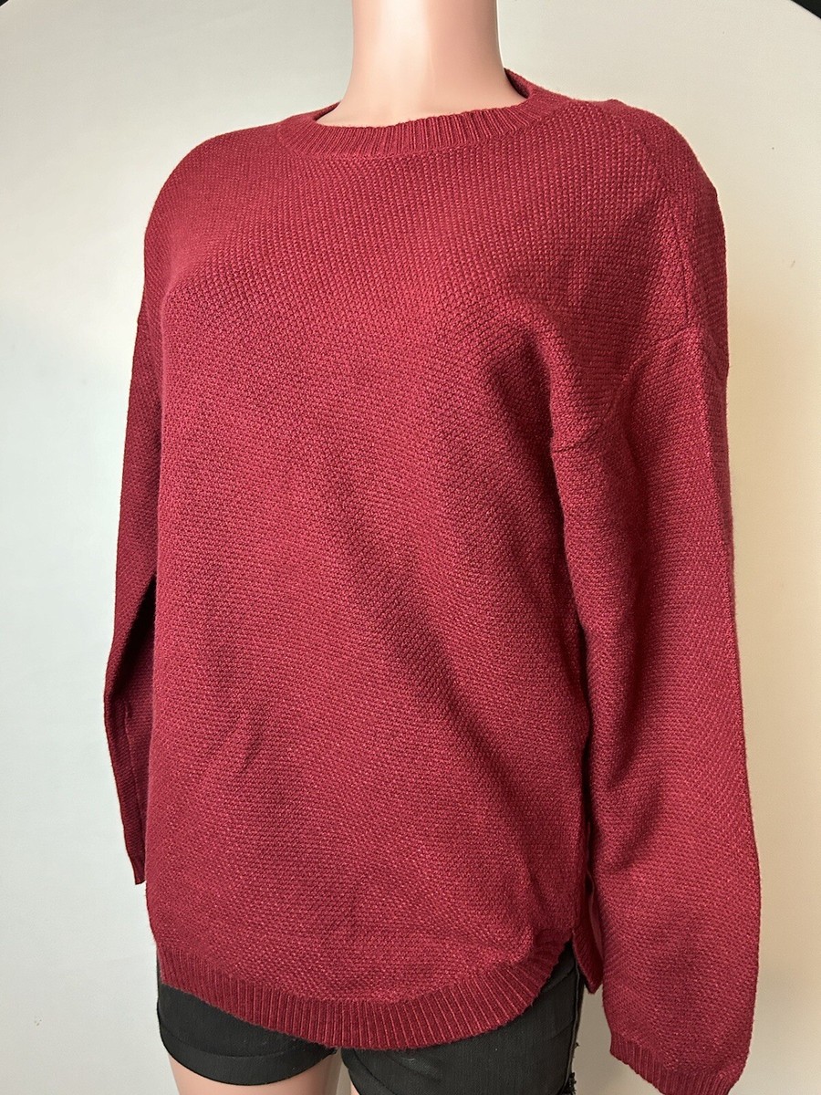 Merokeety Women's Sweater Long Sleeve Red Size XL