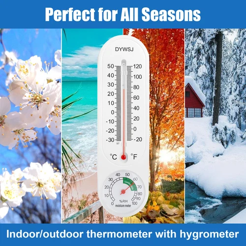 3X Wall Thermometer Indoor Outdoor Mounted Garden Greenhouse Home Humidity Meter - Picture 4 of 11