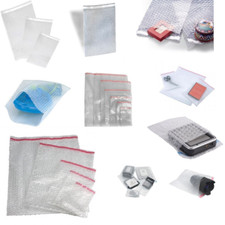 BUBBLE WRAP BAGS/POUCHES (Any Size/Qty) Postal Mailing Packaging Clear Pouch/Bag