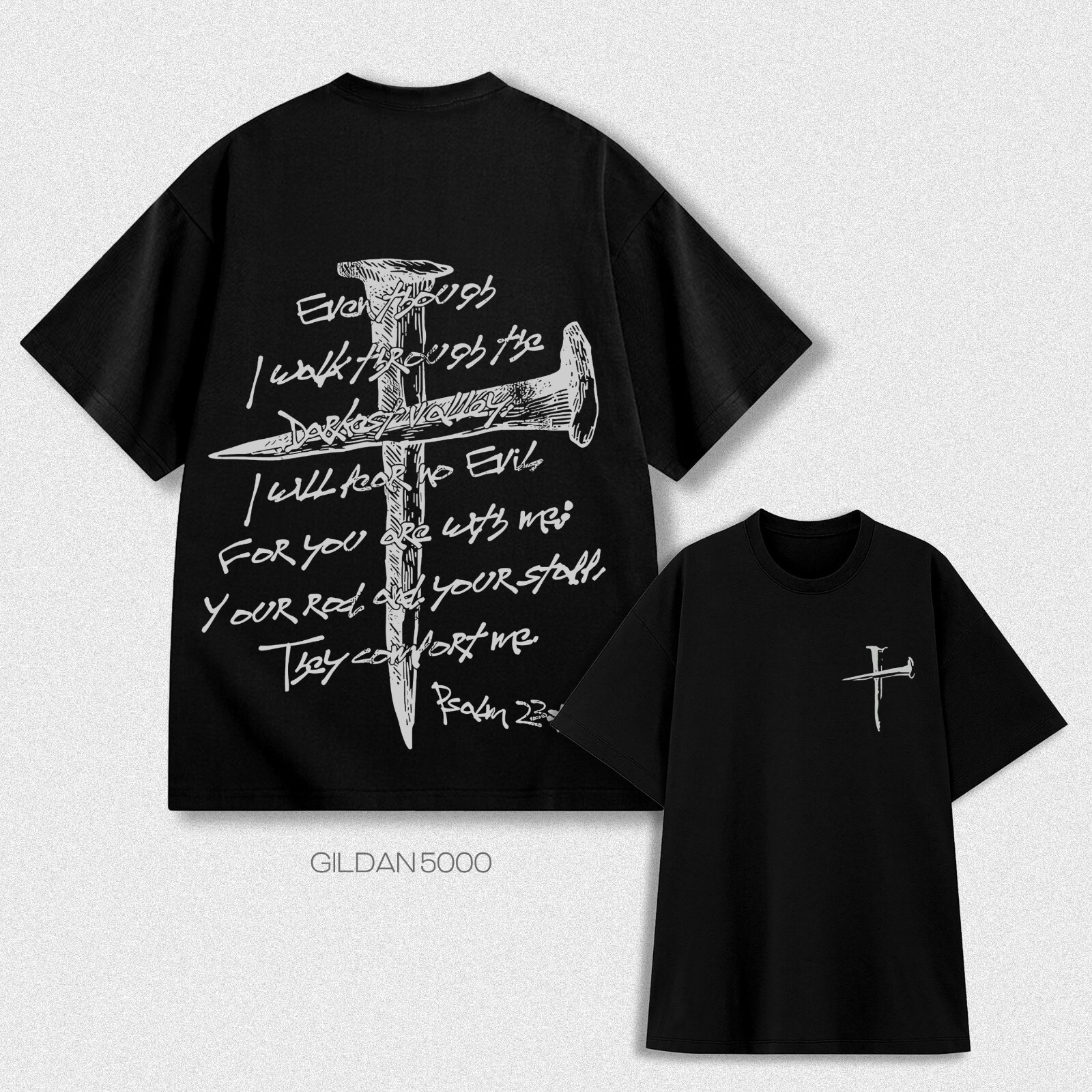 Christian Psalm 23 Faith T-Shirt - Unisex Oversized Tee