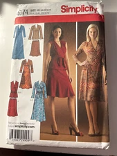 Simplicity Pattern 4074 Wrap Dress Misses 6 - 14 Uncut