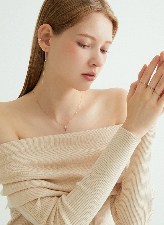 J.Estina J.Fenella 14K ожерелье JJJTNQ4BF067R4420 14K розовое золото кубический цирконий - Изображение 3 из 4