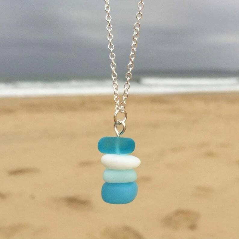 Beach hotsell glass necklace