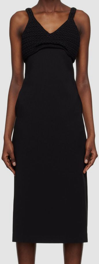 chunky knit midi dress $615 Recto Women's Black Stretch Combo Chunky-Knit Size L Sherri Hill Dress 57438