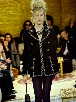CHANEL 11A Paris-Byzance BLACK MULTICOLOR CONFETTI GRIPOIX BUTTONS FR42-40 $10K
