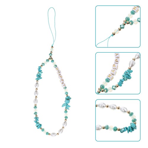 Phone Beads Chain Keychain Delicate Phone Rope Beads Phone Wrist Chain - Zdjęcie 7 z 7