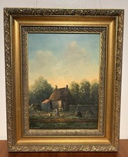 Hendrik Breedveld Oil On Board   Summer Cottage Gardening