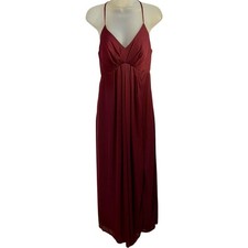 Formal Maxi Slip Dress SZ 6 Spaghetti Strap Burgundy Bridesmaid Prom Whimsigoth