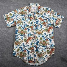 Vintage Rockmount Ranch Wear Western Pearl Snap Shirt Beach Ranch Print Sz Large