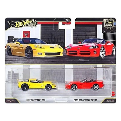 2026 HOT WHEELS PREMIUM TWIN PACK 2012 CORVETTE Z06 AND 2003 DODGE VIPER SRT-10
