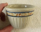 Vintage Red Wing Grey Line Sponge Band Stoneware Custard Cup, Bowl