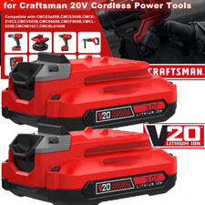 2PACK For Craftsman V20 20 Volt MAX 2.0Ah Li-ion Battery CMCB204 CMCB202 CMCB201