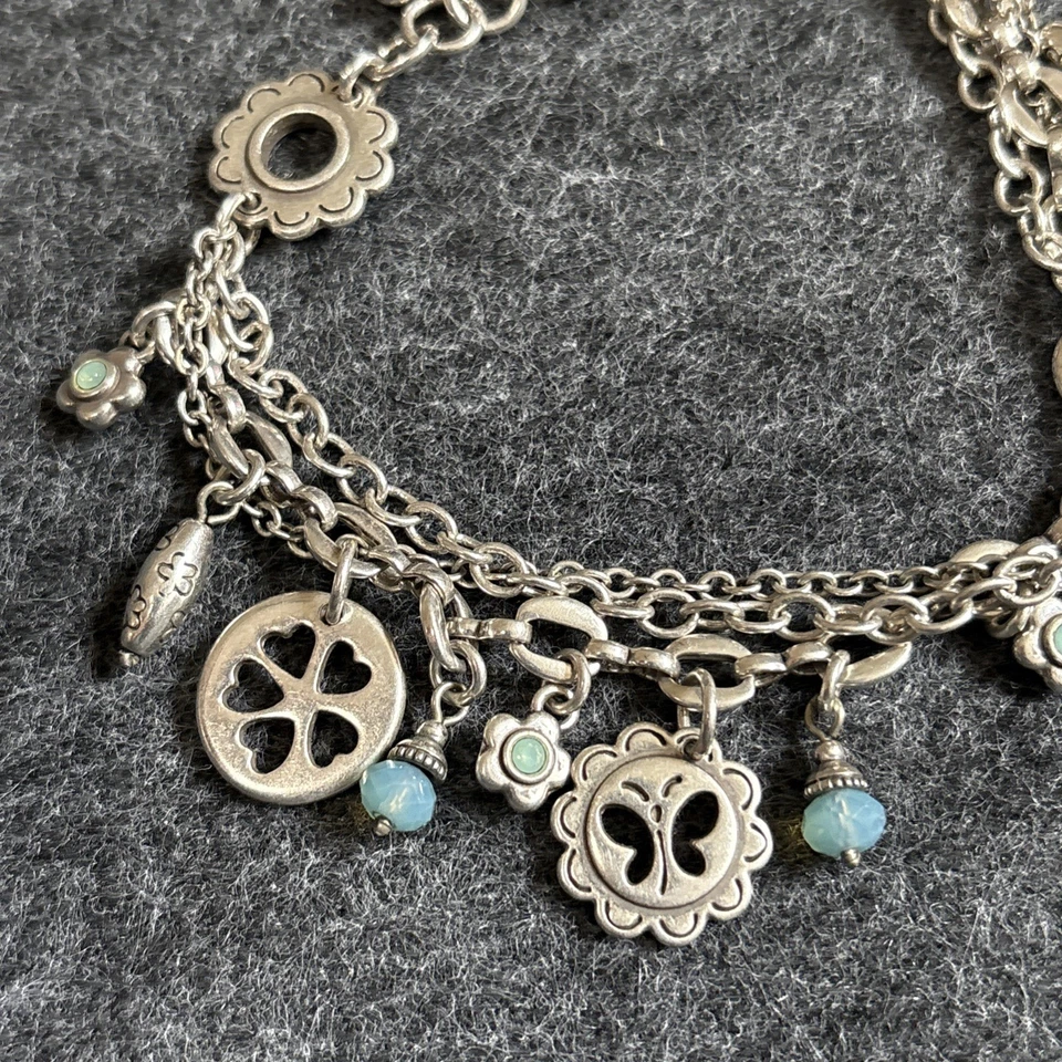 Pulsera Brighton Alas de Vidrio Mariposa Retirada Corazones Azules Flores Foto 2 de 4
