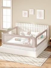 3-Piece King Size Bed Rails for Toddler, Adjustable Height Baby Bed Rail Guar...