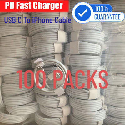 100x Lot 20W PD USB C Fast Charger Cable Type C Cord For iPhone 14 13 12 11 8 6