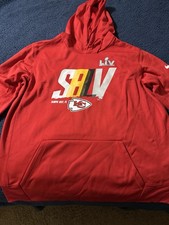 Nike Kansas City Chiefs Super Bowl LV Dri-FIT Pullover Hoodie Sweatshirt Red 2XL