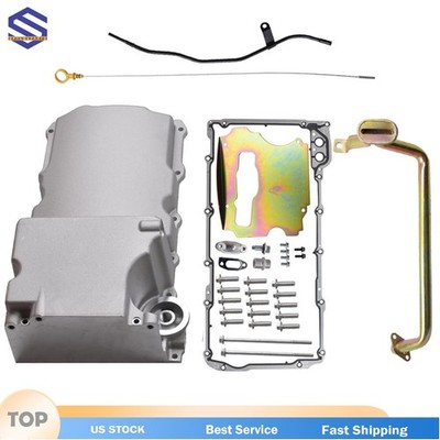 Aluminum Oil Pan Retrofit Kit & dipstick & tube For LS1 LS2 LS3 4.8L 5.3L 6.0L