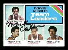 1975-76 Topps Nuggets Leaders 278 Mack Calvin signed auto autograph EX crisp BXC