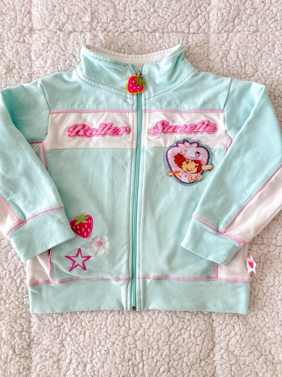 Vintage Strawberry Shortcake Baby Girl 2000's Fleece Jacket 4T Y2K RARE