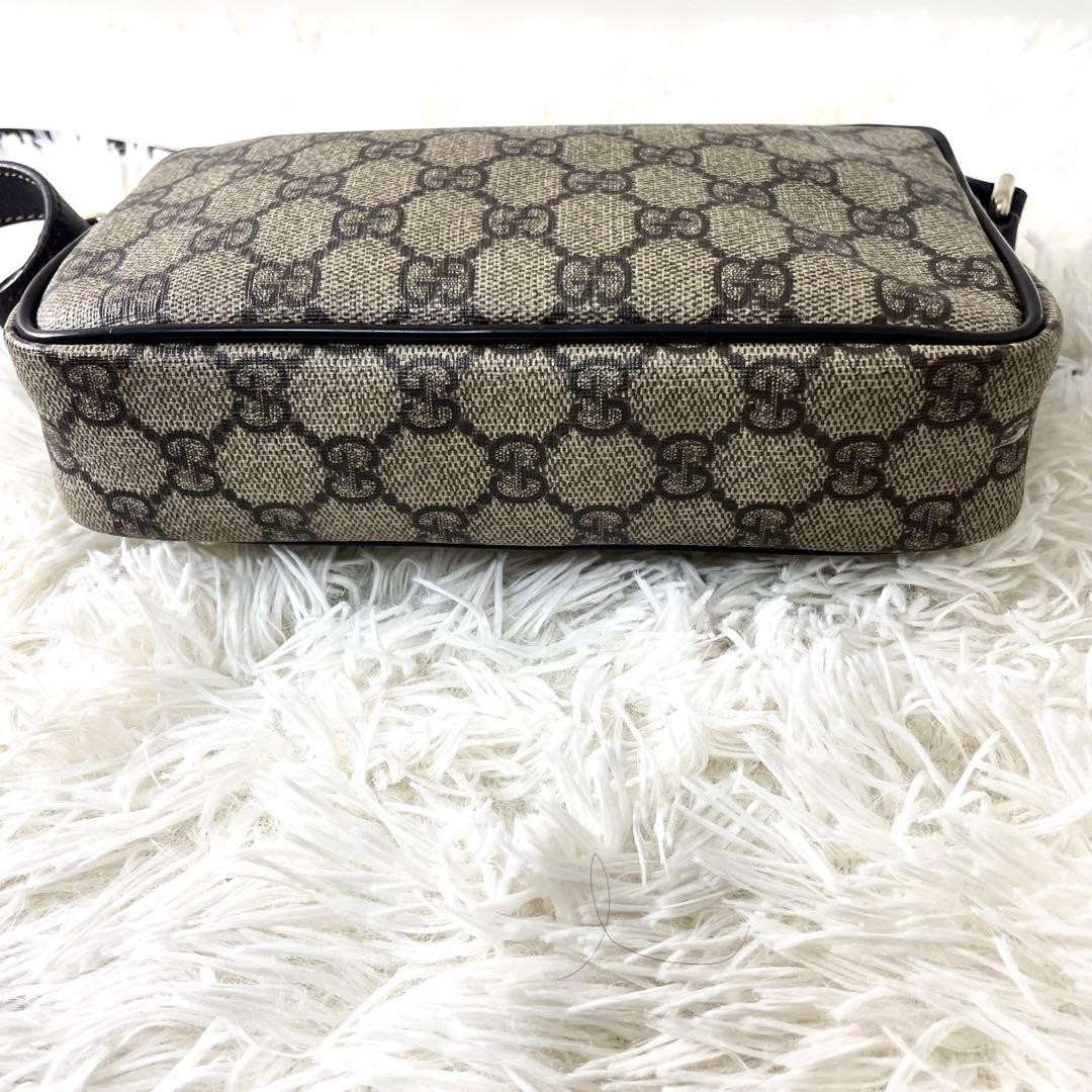 GUCCI 201447 467891 GG Supreme Shoulder Bag PVC Leather Brown Vintage From Japan thumbnail 3
