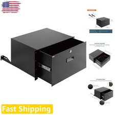 Heavy Gauge 6U Rack Drawer, Lockable Sliding Server AV Network Cabinet