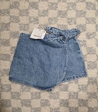 Zara Kids Girls Denim Jean Skort Shorts Size 4, Soft, New NWT
