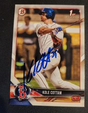 Kole Cottam Autograph Signed 2018 Bowman 1st Boston Red Sox