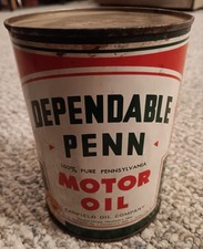 Dependable Penn 1 Qt Empty Metal Motor Oil Can Canfield Oil Company Dependable Penn 1 Qt Empty Metal Motor Oil Can Canfield Oil Company