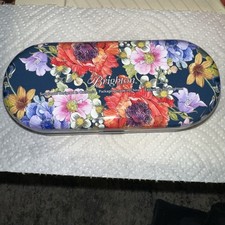 Brighton Tin Box For Sunglasses Or Regular Glasses Floral Multicolor Vintage