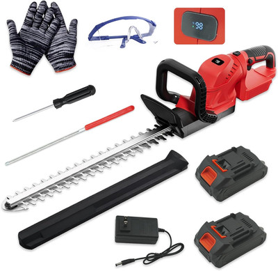 Cordless 22-Inch Hedge Trimmer with Rotating Handle & 2 Batteries Included