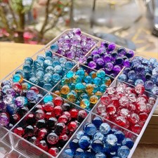 100g 10mm mix Colors Crackle Glass Beads for DIY Crafts Jewelry Making Bracelets