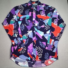 Vintage Wrangler Shirt Mens Medium Multicolor Western Cowboy Cut Brushpopper 90s