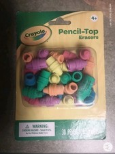 Crayola Pencil Top Erasers 30 Count Multicolor Brand New Sealed