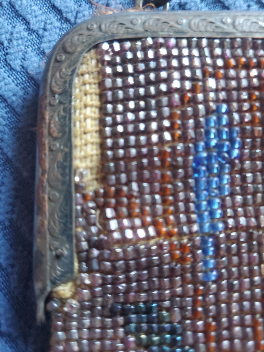 Antique VICTORIAN Micro Beaded Large Purse, Silver Co… - Gem
