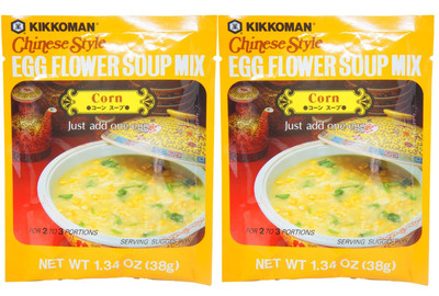 Kikkoman Corn Egg Flower Soup Mix   Chinese Style (1.34 oz pouch, 2 pack)