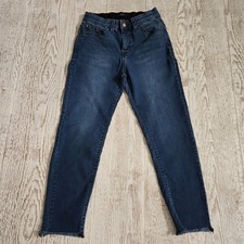 Curve Appeal High Rise Skinny Jeans Medium Wash Raw Hem Size 10/30